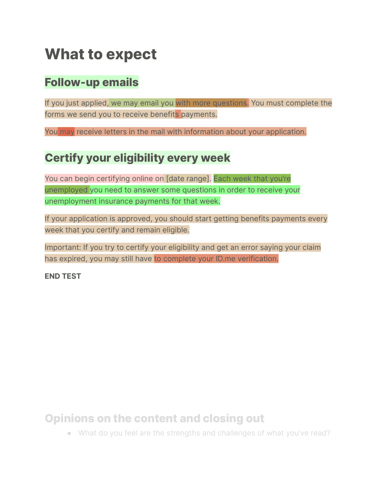 A screenshot of highlighter tests superimposed on one another to form a heat map of what’s working and what’s not.