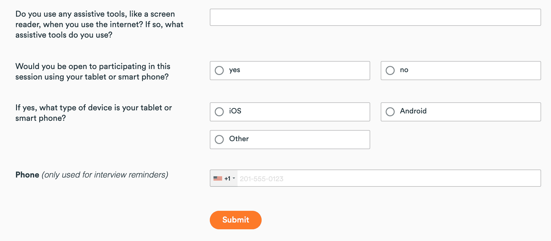 A screenshot of a screener that Nava used for recruiting participants for our work with Massachusetts’ Paid Family and Medical Leave (PFML) program.
