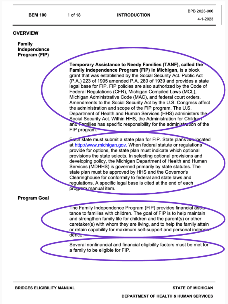 A screenshot of a document divided into chunks by paragraph.