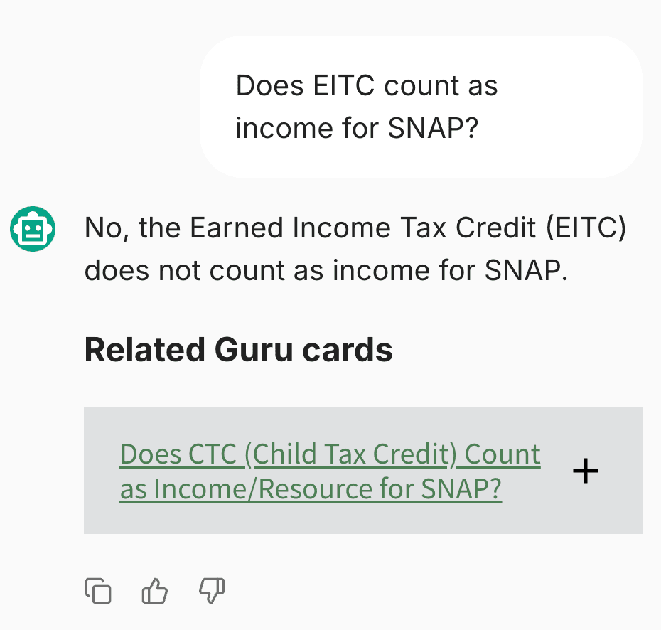 A screenshot displaying the chatbot's response alongside a citation.